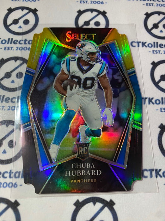 2021 NFL Panini Select Chuba Hubbard Premier Level Black & gold Die-cut Prizm #176 Panthers