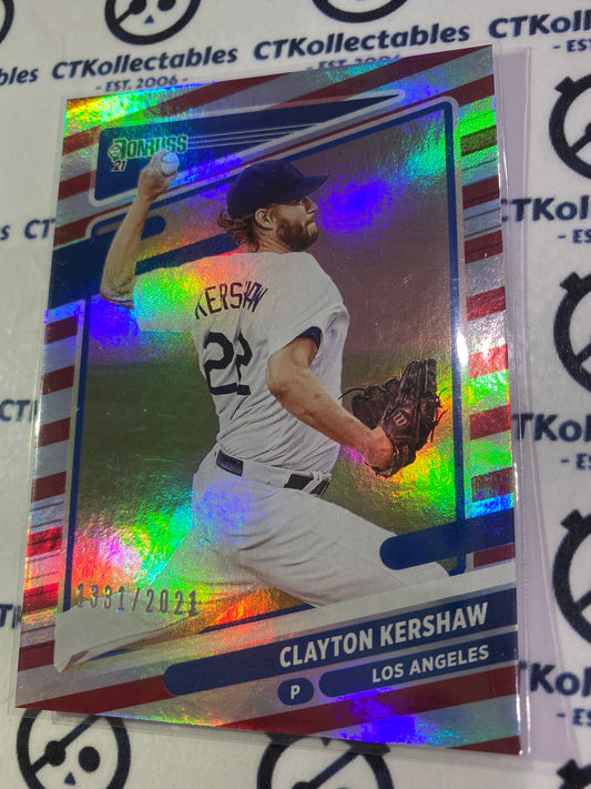 2021 Panini Donruss Baseball Clayton Kershaw Red/Silver #1331/2021