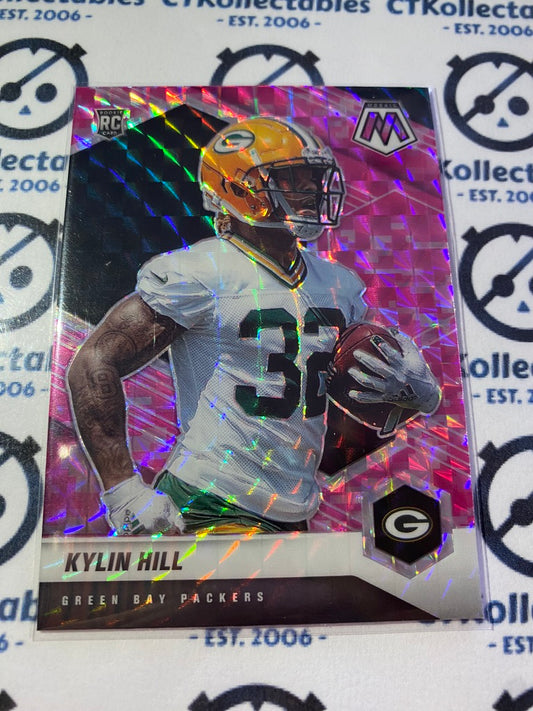 2021 Panini NFL Mosaic Kylin Hill rookie Pink RC Mosaic Prizm #374 Packers