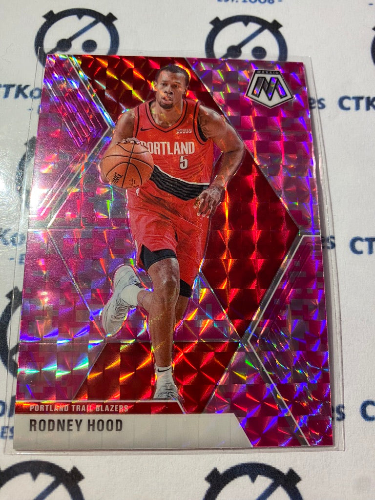 2019-20 Panini NBA Mosaic Rodney Hood Pink Prizm #35 Portland