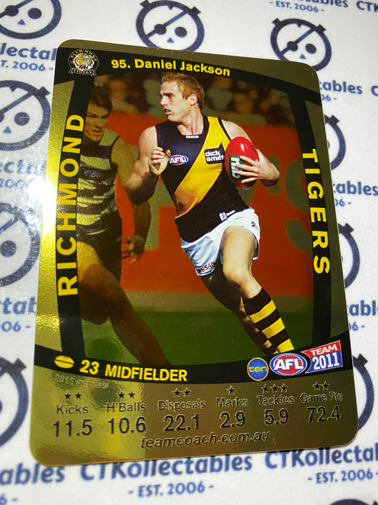 2011 AFL Teamcoach Gold Card- #95 Daniel Jackson Tigers