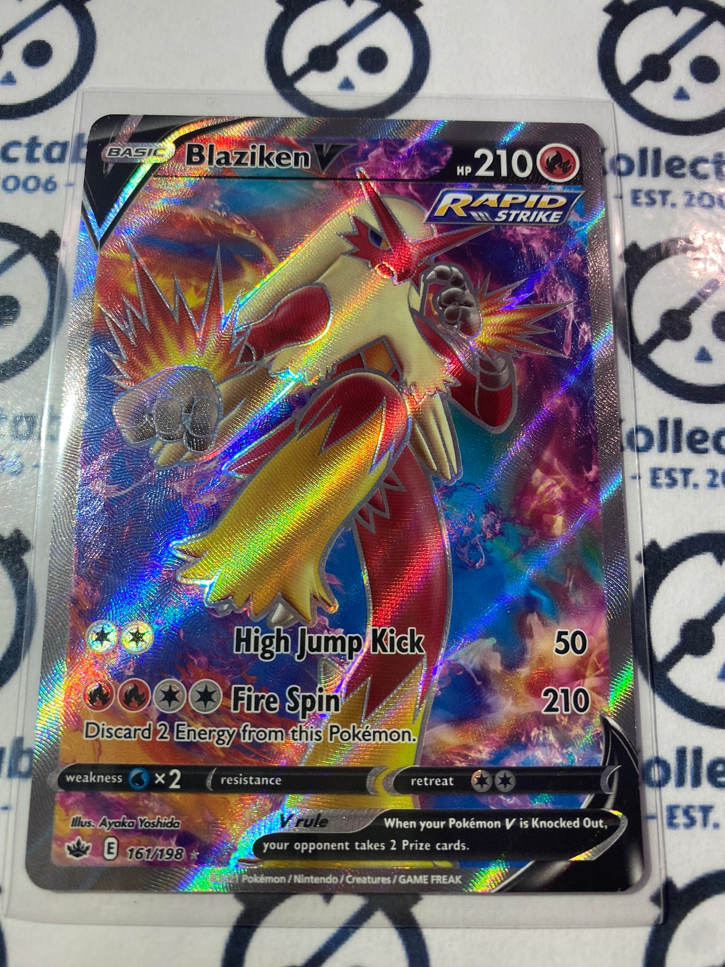 Blaziken V Full Art Ultra Rare #161/198 Pokémon Card Chilling Reign