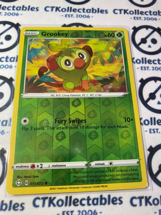 Grookey #011/072 Reverse Holo Common Pokémon Card Shining Fates
