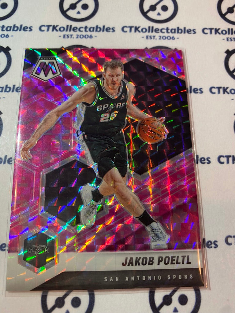 2020-21 NBA Mosaic Pink Prizm Jakob Poeltl #189 Spurs