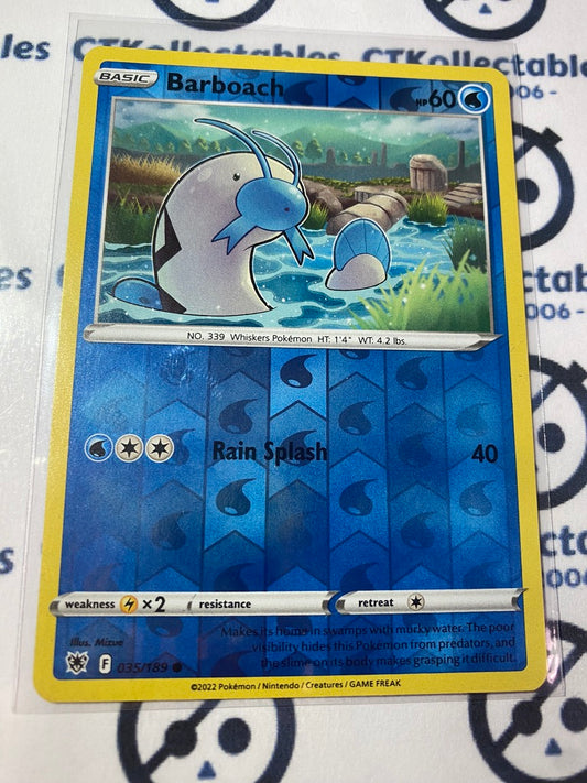 Barboach Reverse Holo #035/189 2022 Sword & Shield Astral Radiance Pokemon Card