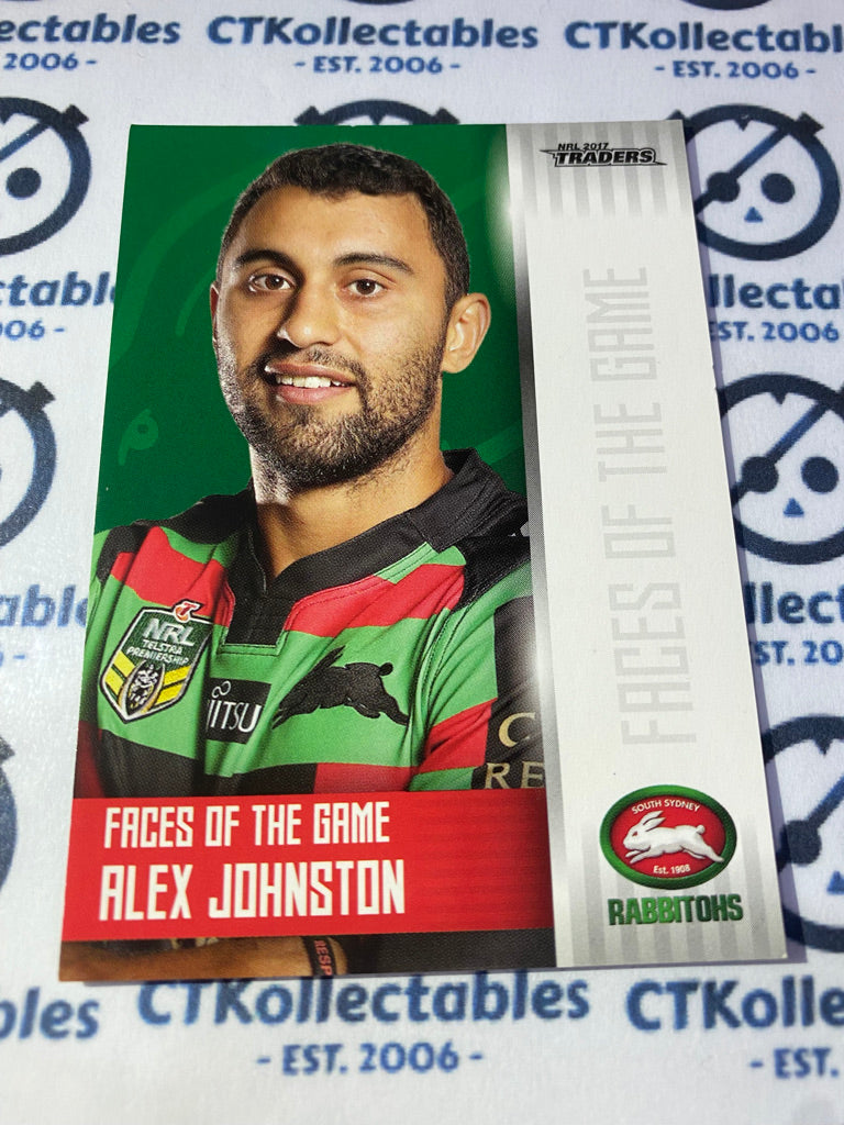2017 NRL Traders Faces Of The Game Alex Johnston FG35/48 Rabbitohs