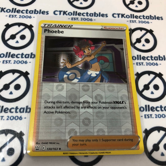 Phoebe Trainer #130/163 Reverse Holo Un-Common Pokémon Card Battle Styles