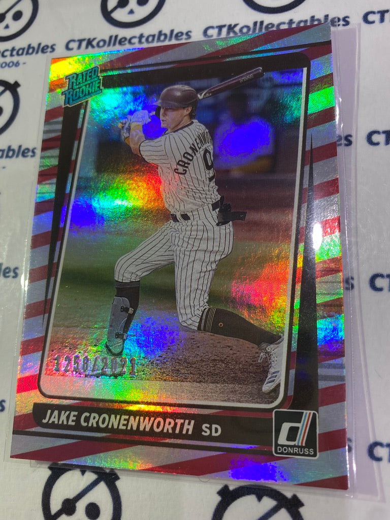2021 Panini Donruss Baseball Jake Cronenworth Rated Rookie Red/Silver #1258/2021
