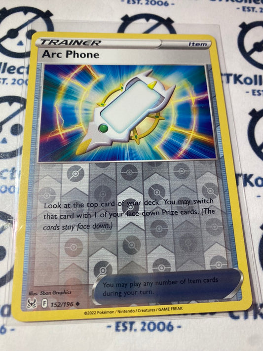 Arc Phone Trainer Reverse Holo #152/196 2022 Sword & Shield Lost Origin Pokemon Card