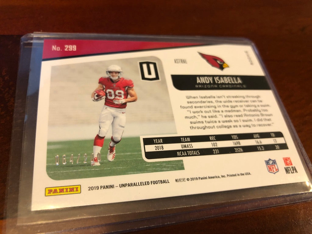 Andy Isabella ASTRAL #064/200 #299 2019 NFL Unparalleled