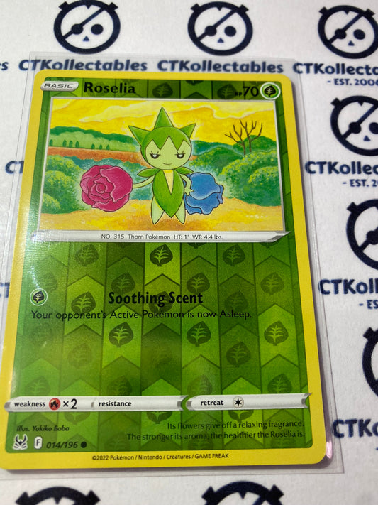 Roselia Reverse Holo #014/196 2022 Sword & Shield Lost Origin Pokemon Card