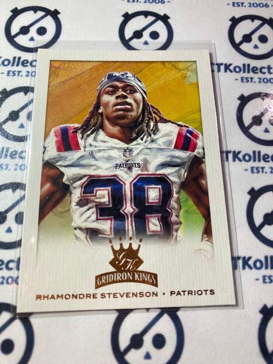 2021 NFL Chronicles Gridiron Kings Rhamondre Stevenson Bronze Rookie Card #GK-18 Patriots