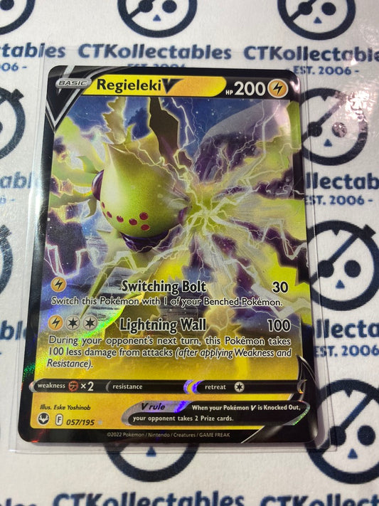 Regieleki V Ultra Rare #057/195 2022 Sword & Shield Silver Tempest Pokemon Card