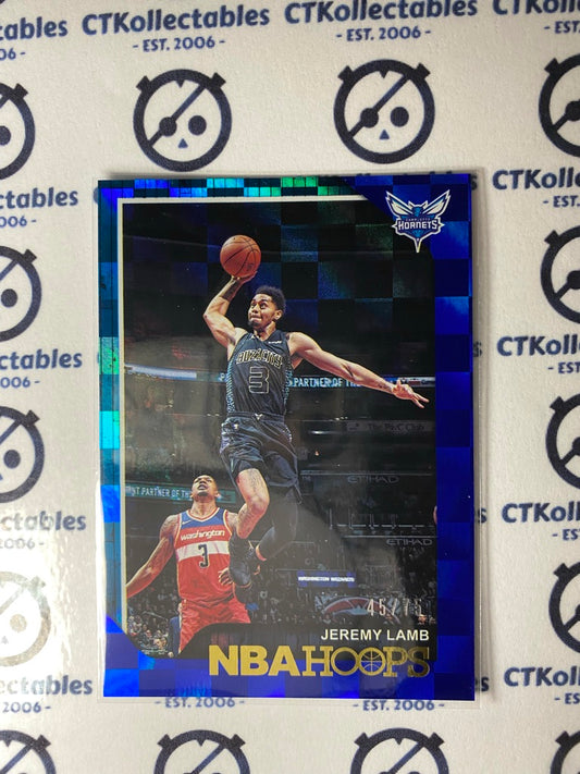 Jeremy Lamb blue checkerboard #45/75 parallel 2018-19 Hoops basketball