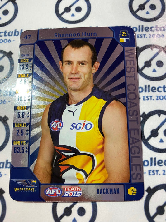 2015 AFL Teamcoach Silver #47 Shannon Hurn Eagles