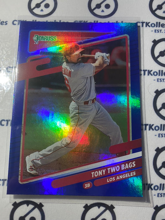 2021 Panini Donruss Baseball Tony Two Bags Blue Foil #107 Los Angeles