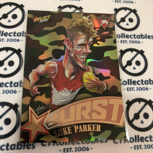 2021 AFL Footy Stars Camo Burst Luke Parker #SBC63 Swans