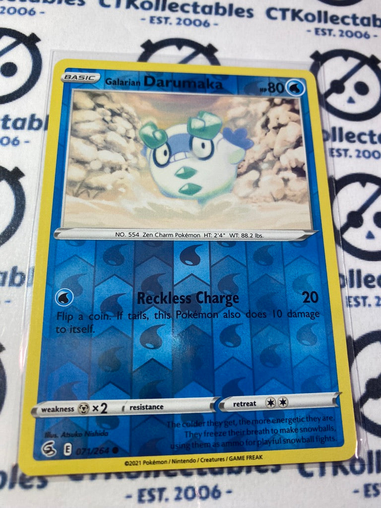 Galarian Darumaka Reverse Holo #071/264 2021 Sword & Shield Fusion Strike Pokemon Card