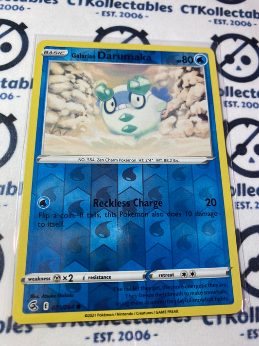 Galarian Darumaka Reverse Holo #071/264 2021 Sword & Shield Fusion Strike Pokemon Card