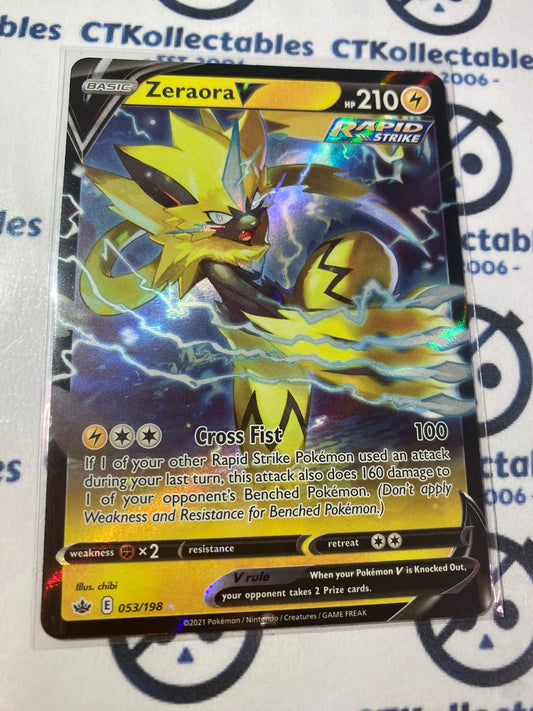 Zeraora V Ultra Rare #053/198 Pokemon Sword & Shield Chilling Reign