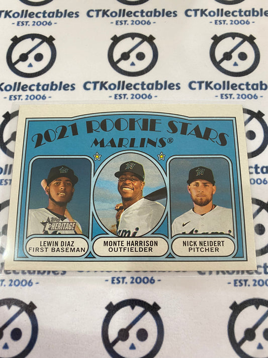 2021 MLB Heritage 2021 Rookie Stars Marlins Diaz/Harrison/Neidert #209