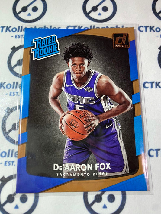 2017-18 NBA Donruss De'Aaron Fox Rated Rookie #196 Kings