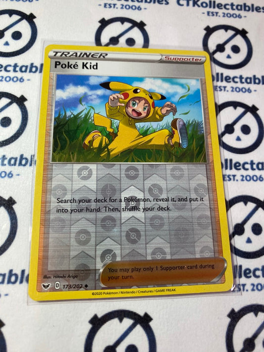 Poke Kid Reverse Holo #173/203 Pokemon Sword & Shield Evolving Skies