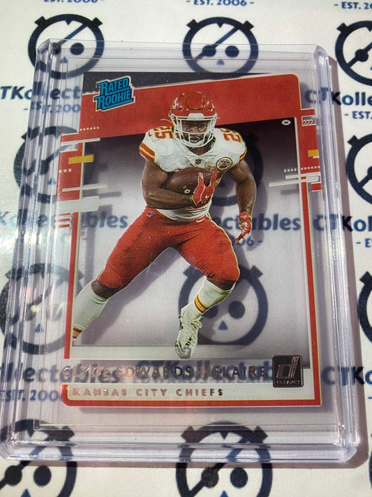 2020 NFL Chronicles Clyde Edwards-helaire Clearly Donruss Rated Rookie RR-CEH