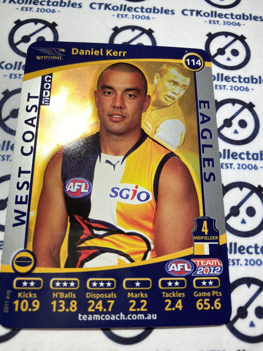 2012 AFL Teamcoach Silver Card - #114 Daniel Kerr Eagles