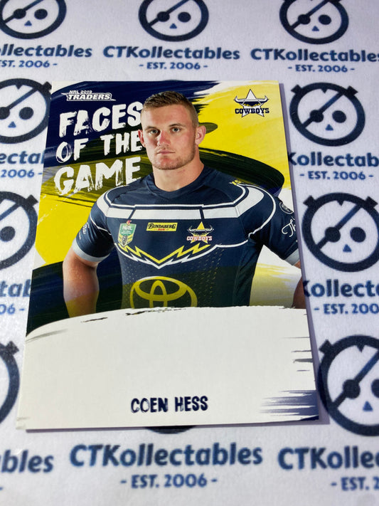2019 NRL Traders Faces Of The Game Coen Hess FG35/64 Cowboys