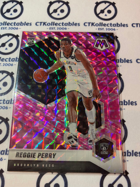 2020-21 NBA Mosaic Pink Prizm Reggie Perry RC #244 Nets