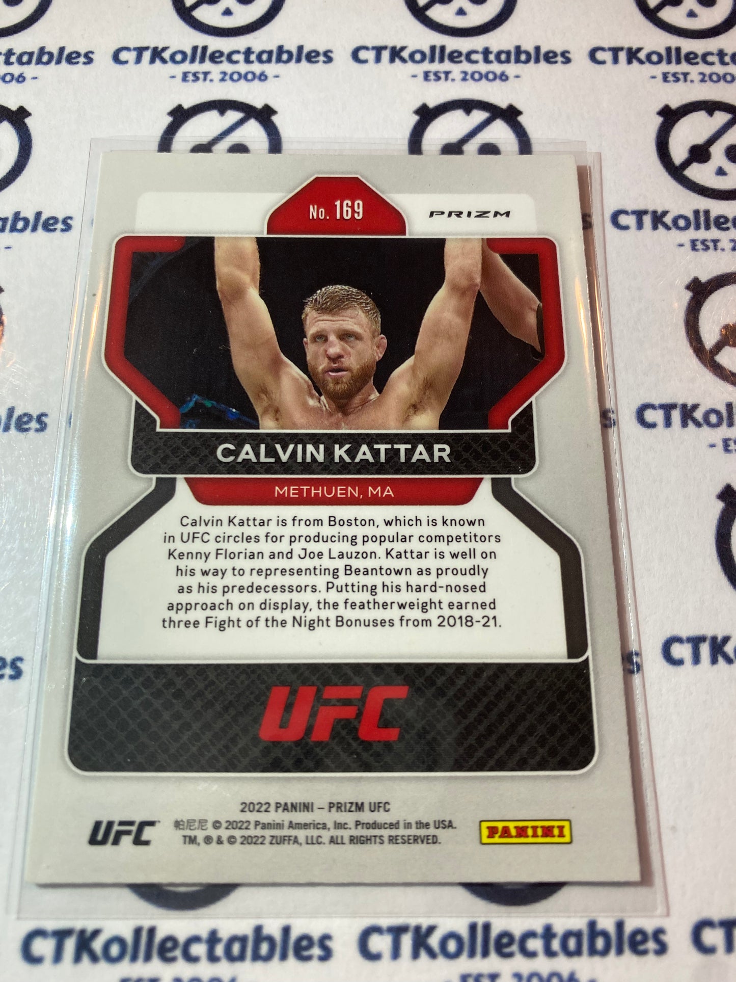 2022 UFC Panini Prizm Calvin Kattar Green Prizm #169 Featherweight