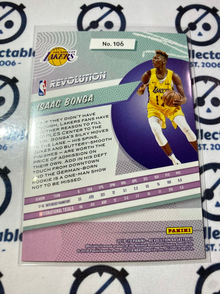 2018-19 NBA Panini Revolution Isaac bonga Rookie RC #106 Lakers