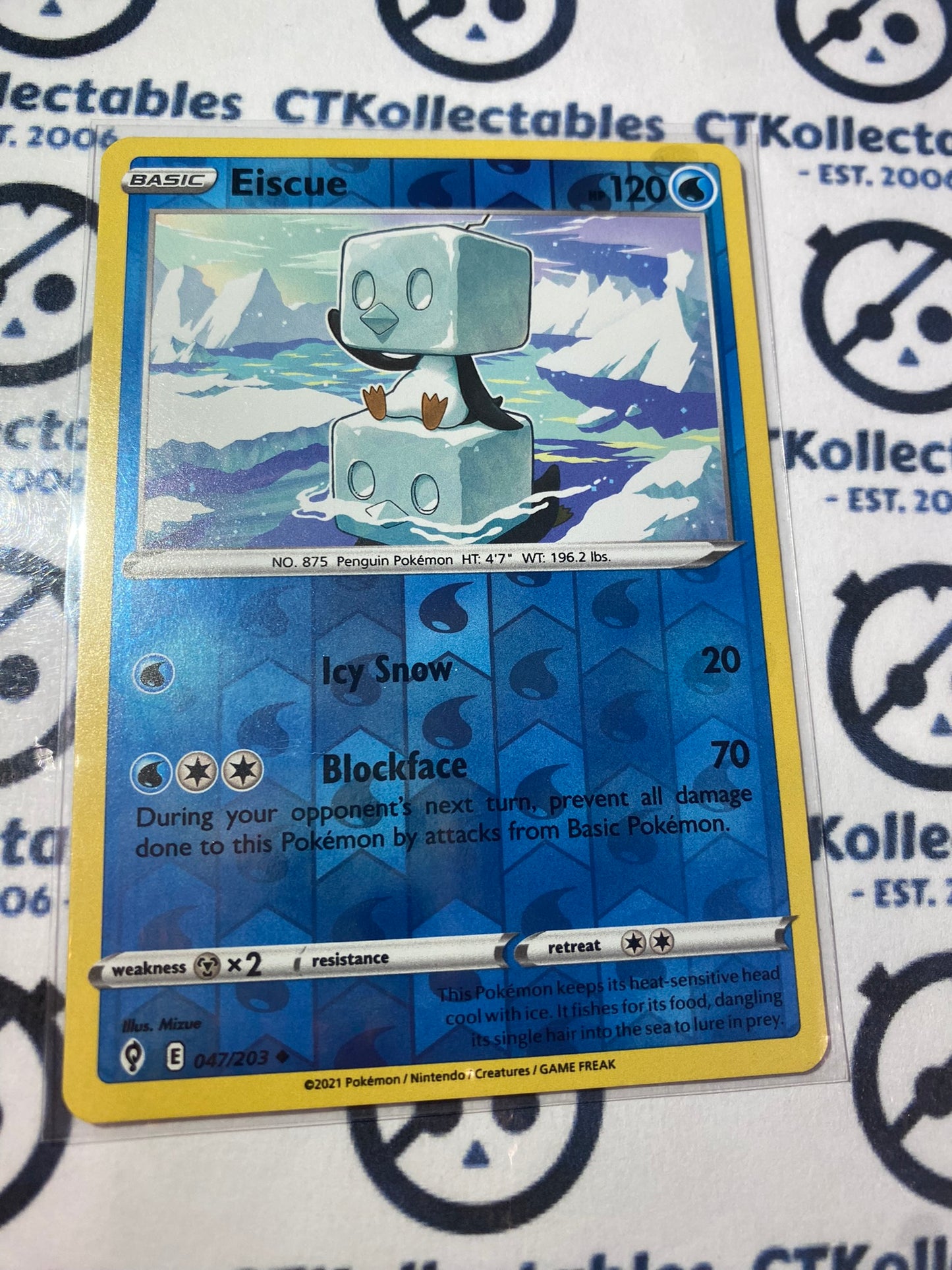 Eiscue Reverse Holo #047/203 Pokemon Sword & Shield Evolving Skies