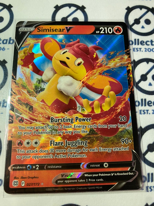 Simisear V #027/172 Ultra Rare Pokémon Card Brilliant Stars
