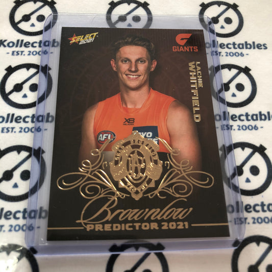 2021 AFL Footy Stars Lachie Whitfield Brownlow Predictor #029/140