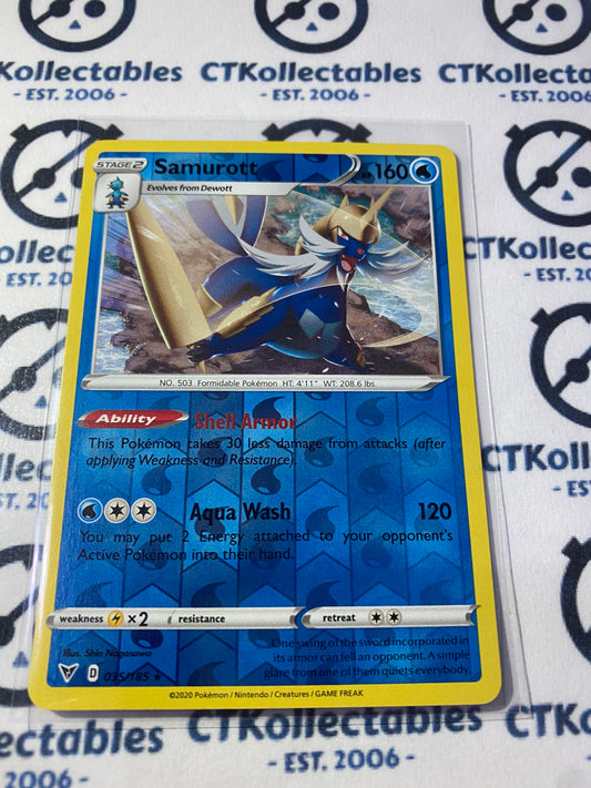 Samurott #035/185 Reverse Holo Pokémon Card Vivid Voltage
