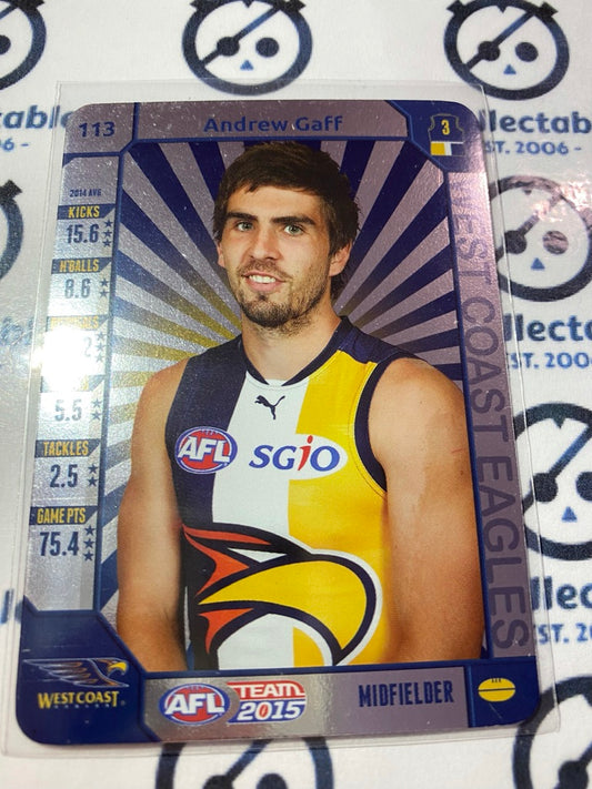 2015 AFL Teamcoach Silver #113 Andrew Gaff Eagles