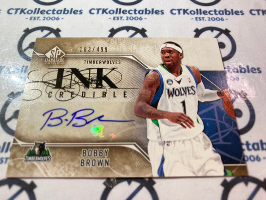 2009-10 Upper Deck NBA SP Signature Edition Bobby Brown Inkcredible #183/499 Timberwolves