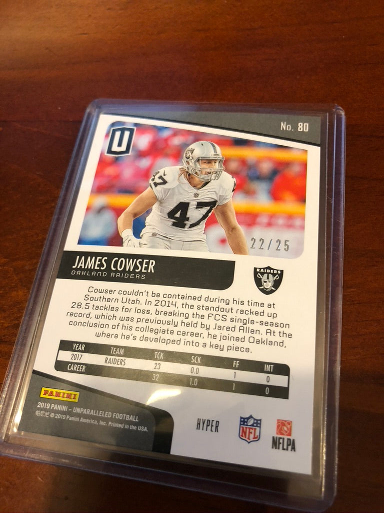 James Cowser #80 HYPER #22/35 2019 NFL Unparalleled