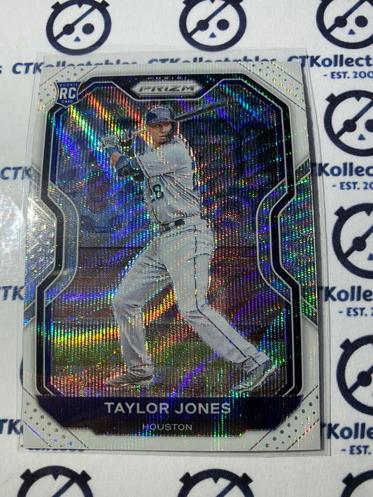 2021 Panini Prizm Baseball Taylor Jones Rc White Wave Prizm #184 Houston