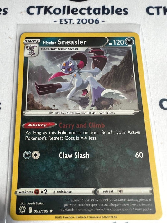 Hisuian Sneasler Holo Rare Card #093/189 2022 Sword & Shield Astral Radiance Pokemon Card