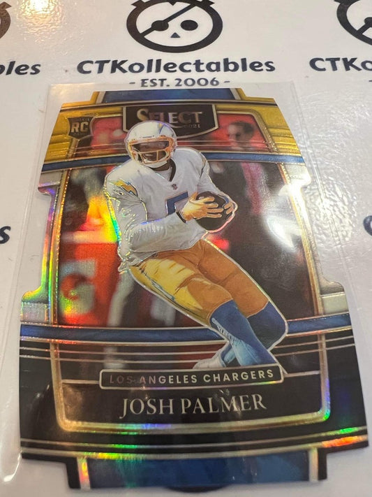 2021 NFL Panini Select Josh Palmer Concourse RC Prizm Black & Gold #66 Chargers