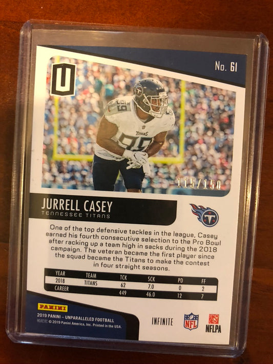 Jurrell Casey INFINITE #115/150 2019 NFL Unparalleled