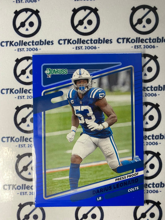 2021 NFL Donruss Press Proof Blue Darius Leonard #149 Colts