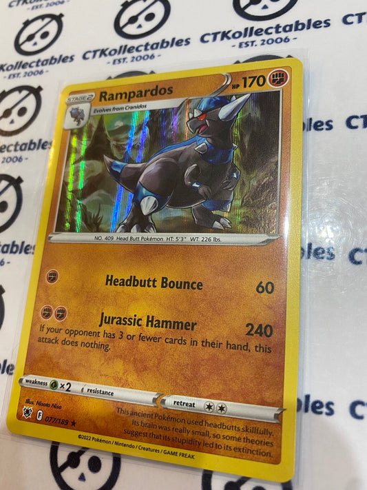 Rampardos Holo Rare #077/189 2022 Sword & Shield Astral Radiance Pokemon Card