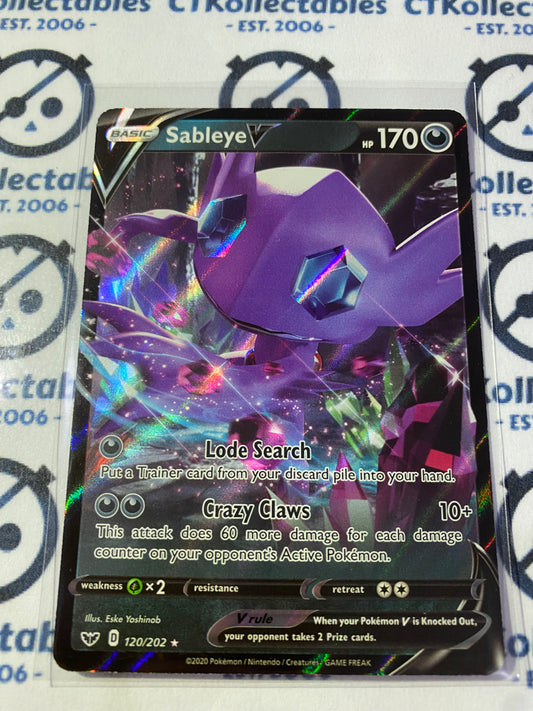Sableye V 120/202 Ultra Rare Sword & Shield Pokemon Card