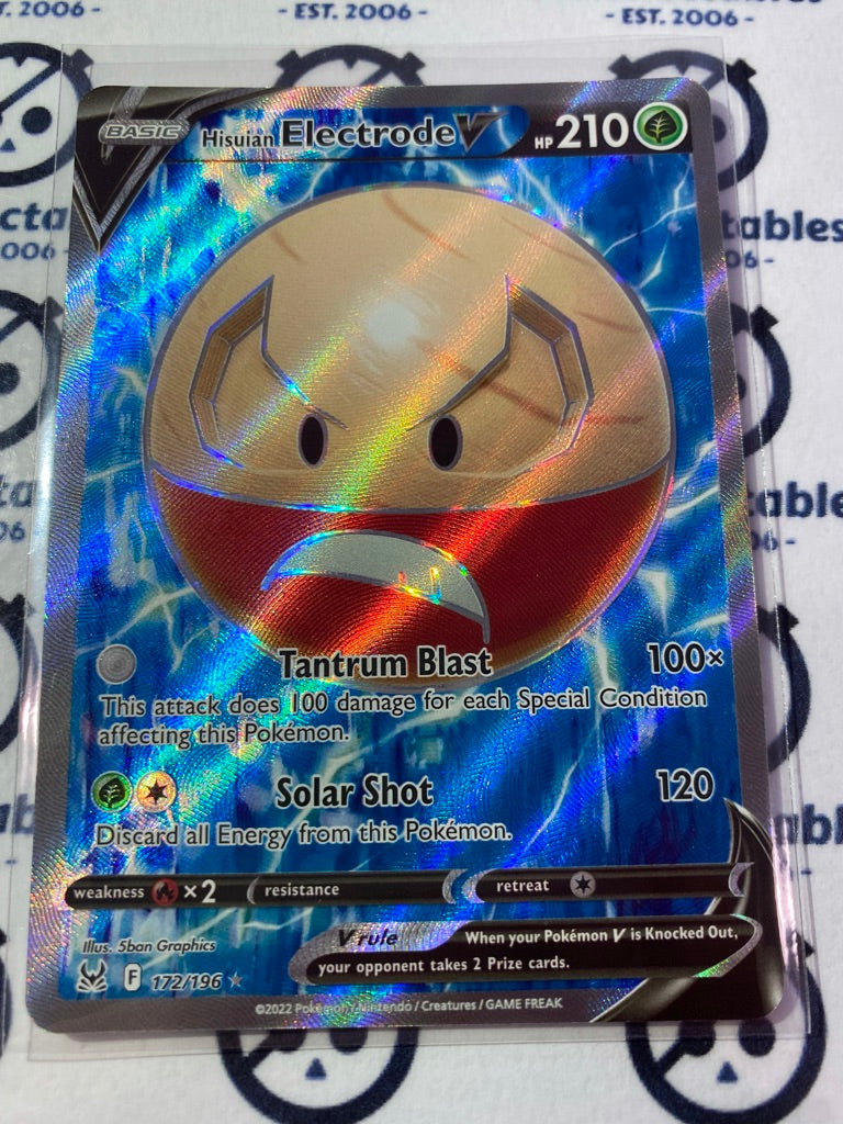 Hisuian Electrode Full Art 172/196 2022 Sword & Shield Lost Origin Po CTKollectables
