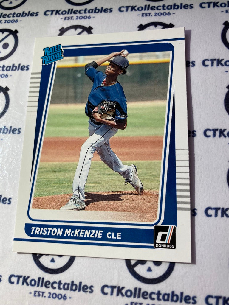 2021 Panini Donruss Baseball Triston McKenzie Rated Rookie #50 Cleveland