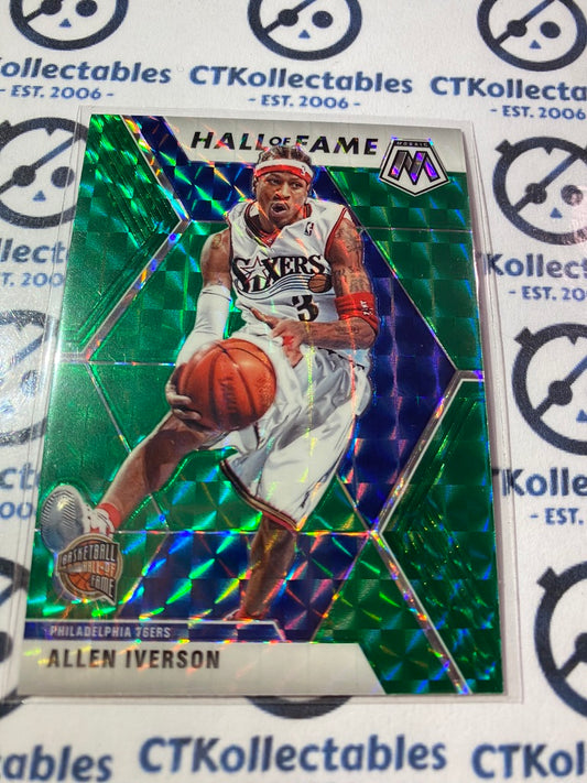 2019-20 NBA Panini Mosaic Allen Iverson Hall of Fame Green prizm #287 Sixers